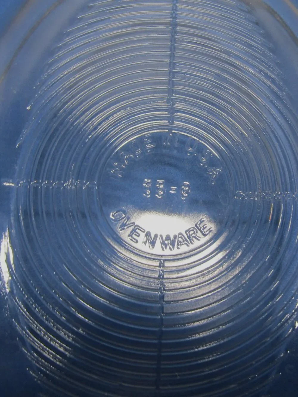 VINTAGE OVENWARE CLEAR GLASS MADE IN THE USA OVAL SHALLOW BAKING DISH 55-8